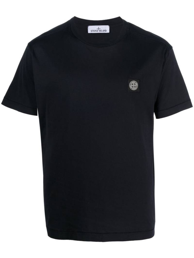 Stone Island logo-patch cotton T-shirt - Blue von Stone Island