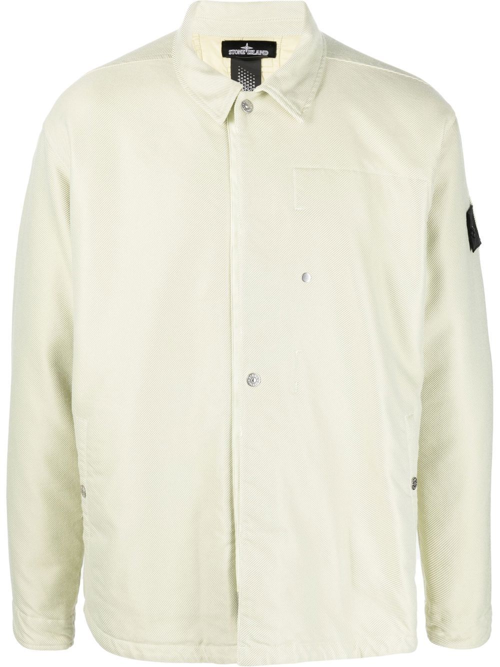 Stone Island logo-patch cotton shirt jacket - Neutrals von Stone Island