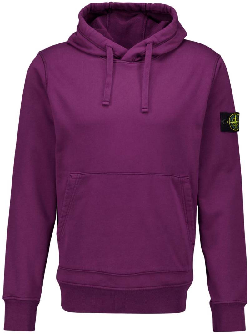 Stone Island logo patch drawstring hoodie - Purple von Stone Island