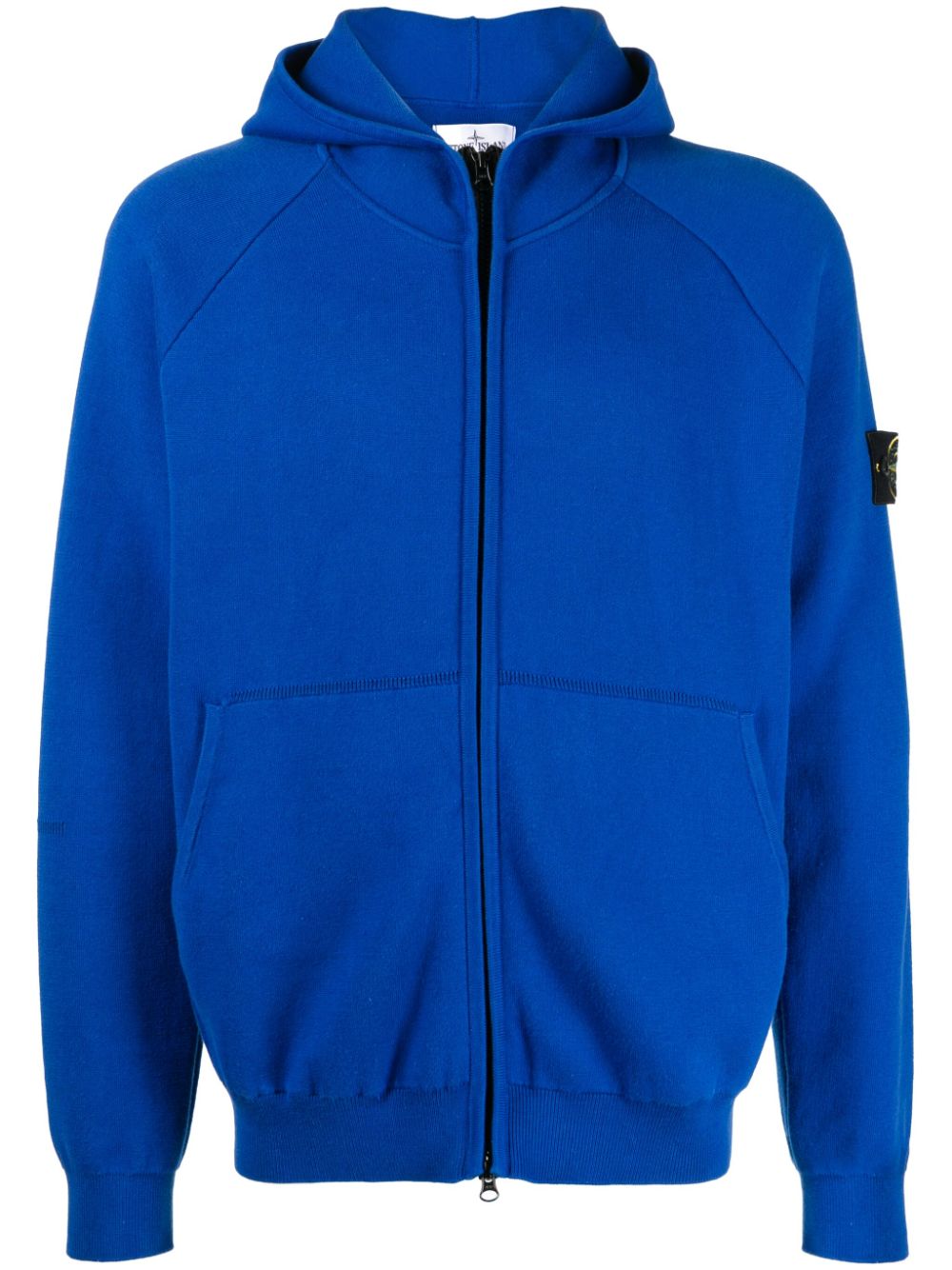 Stone Island logo-patch hooded jacket - Blue von Stone Island