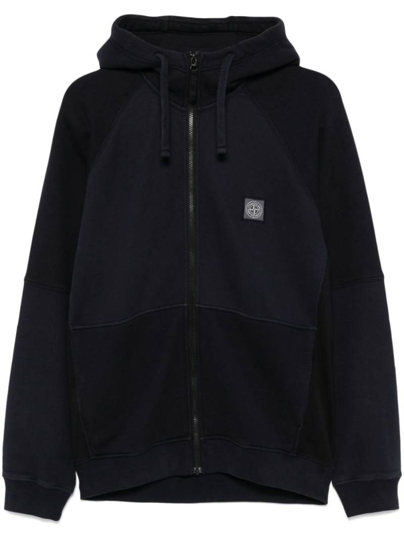 Stone Island logo-patch hoodie - Blue von Stone Island