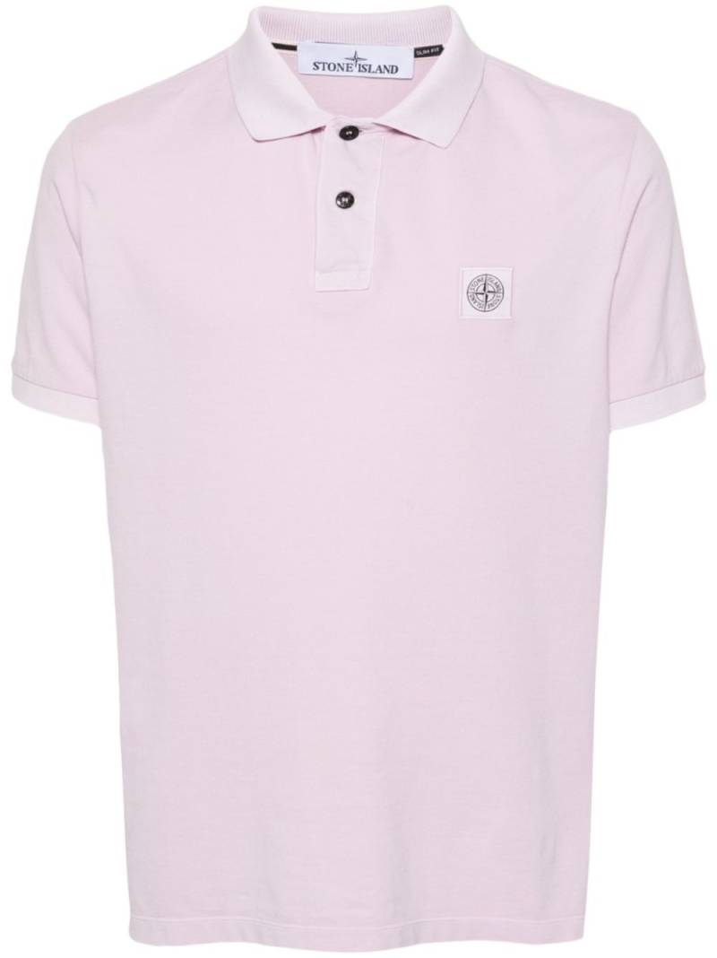 Stone Island logo-patch polo shirt - Pink von Stone Island