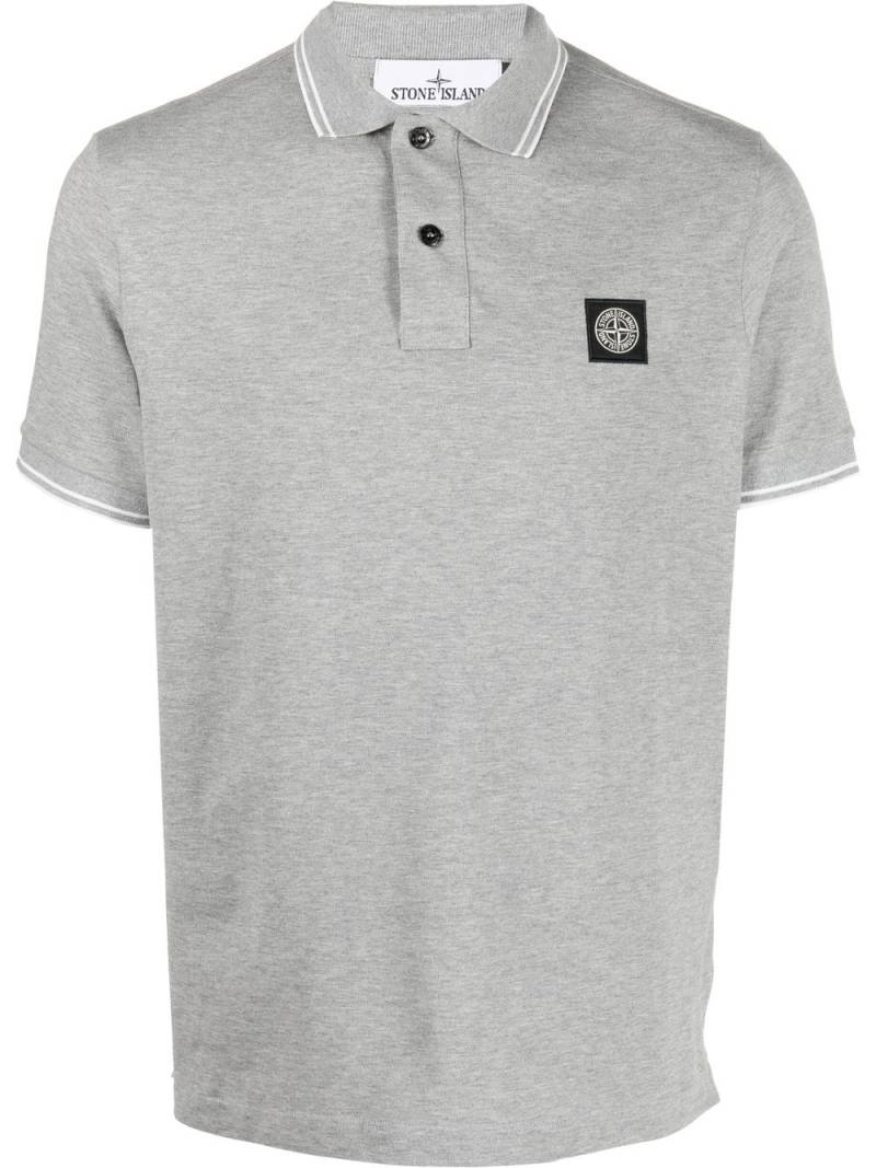 Stone Island logo-patch short-sleeved polo shirt - Grey von Stone Island