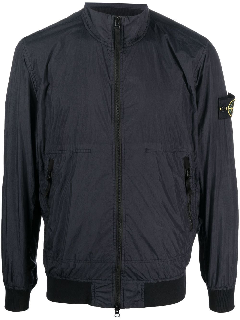 Stone Island logo-patch sleeve bomber jacket - Blue von Stone Island