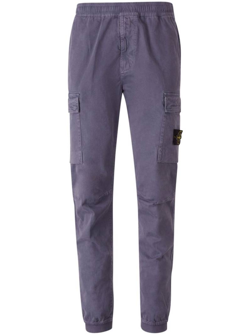 Stone Island logo-patch stretch-cotton pants - Blue von Stone Island