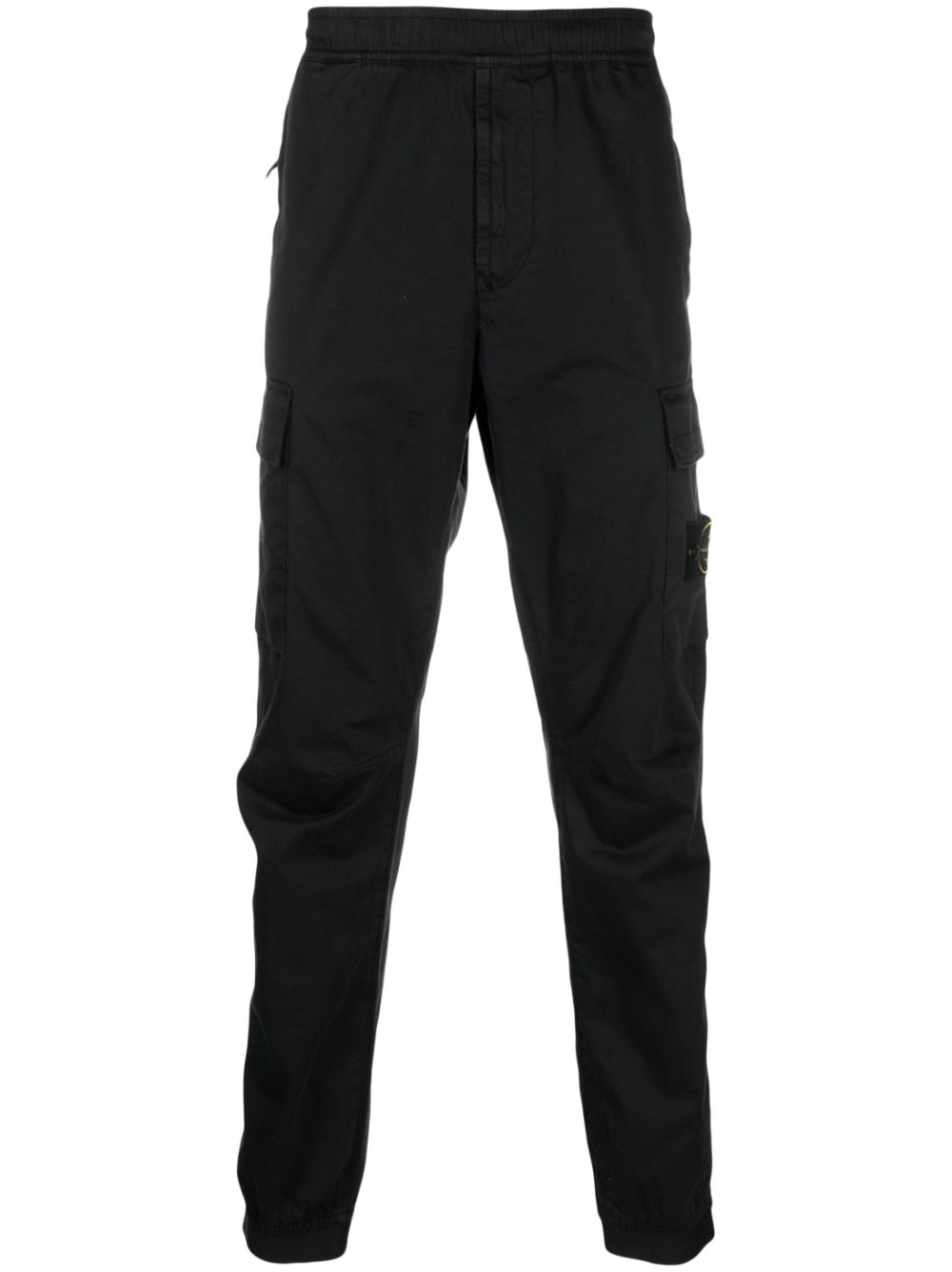 Stone Island logo-patch tapered-leg trousers - Black von Stone Island