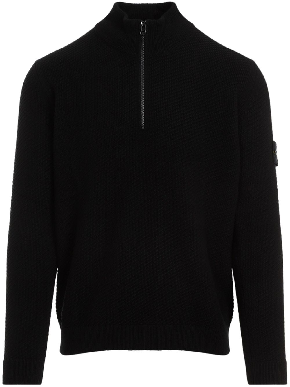 Stone Island logo-patch virgin-wool jumper - Black von Stone Island