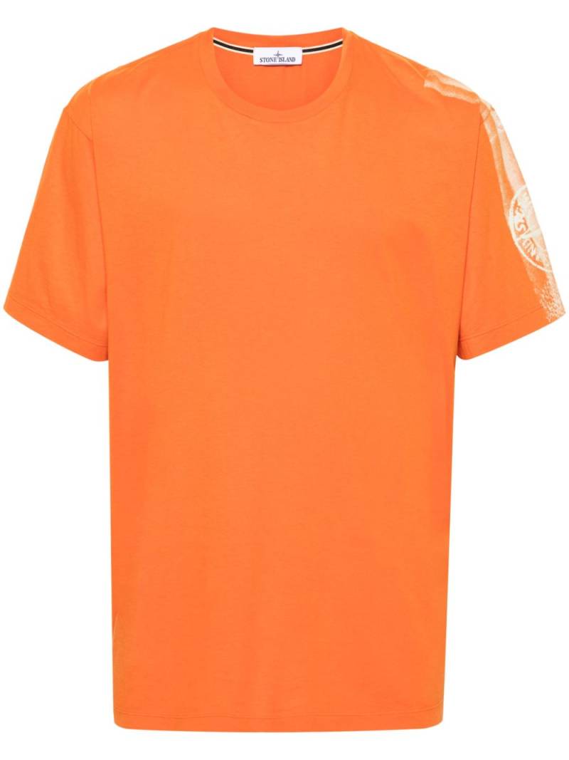 Stone Island logo-print cotton T-shirt - Orange von Stone Island