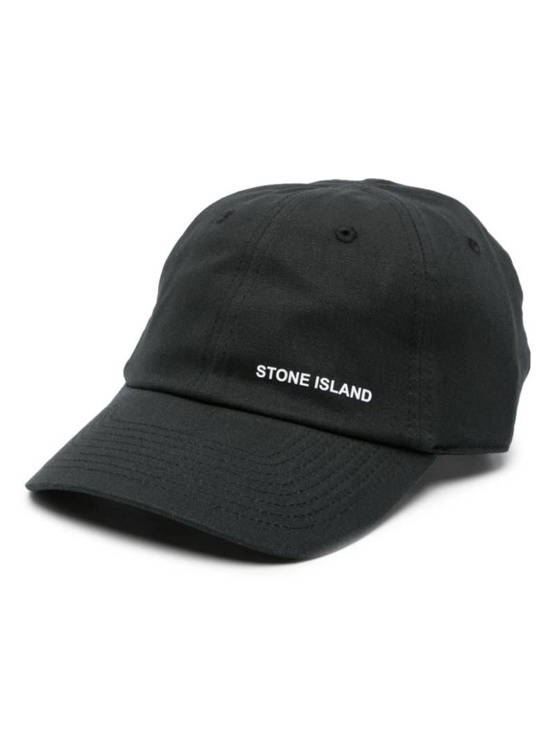 Stone Island logo-print cotton cap - Black von Stone Island