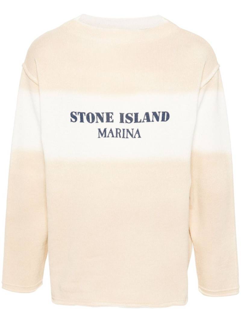 Stone Island logo-print cotton jumper - Neutrals von Stone Island