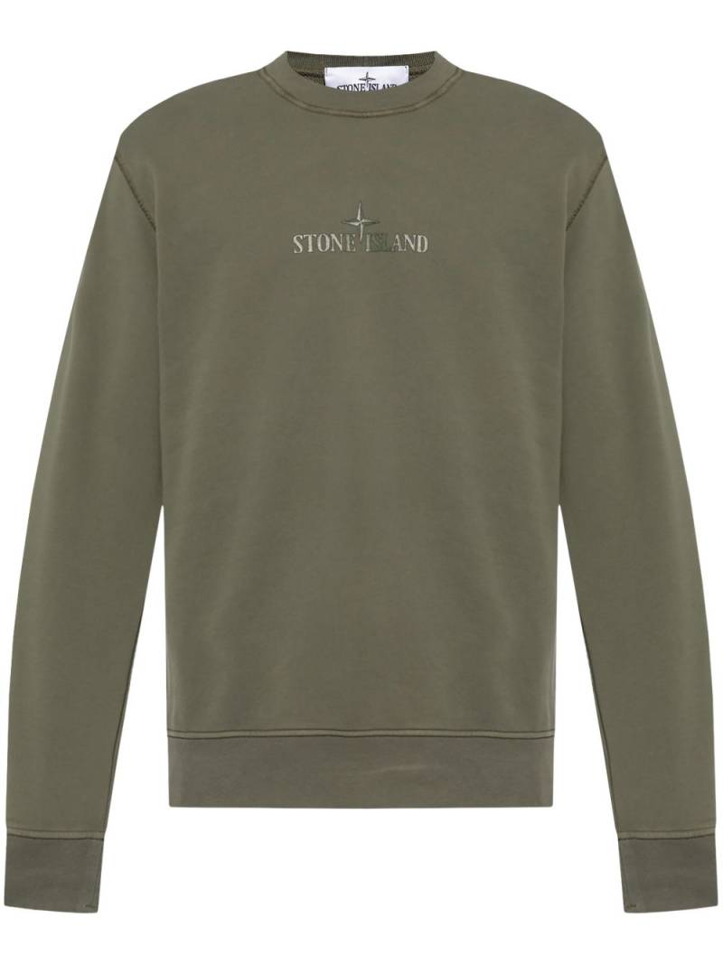 Stone Island logo-print cotton sweatshirt - Green von Stone Island