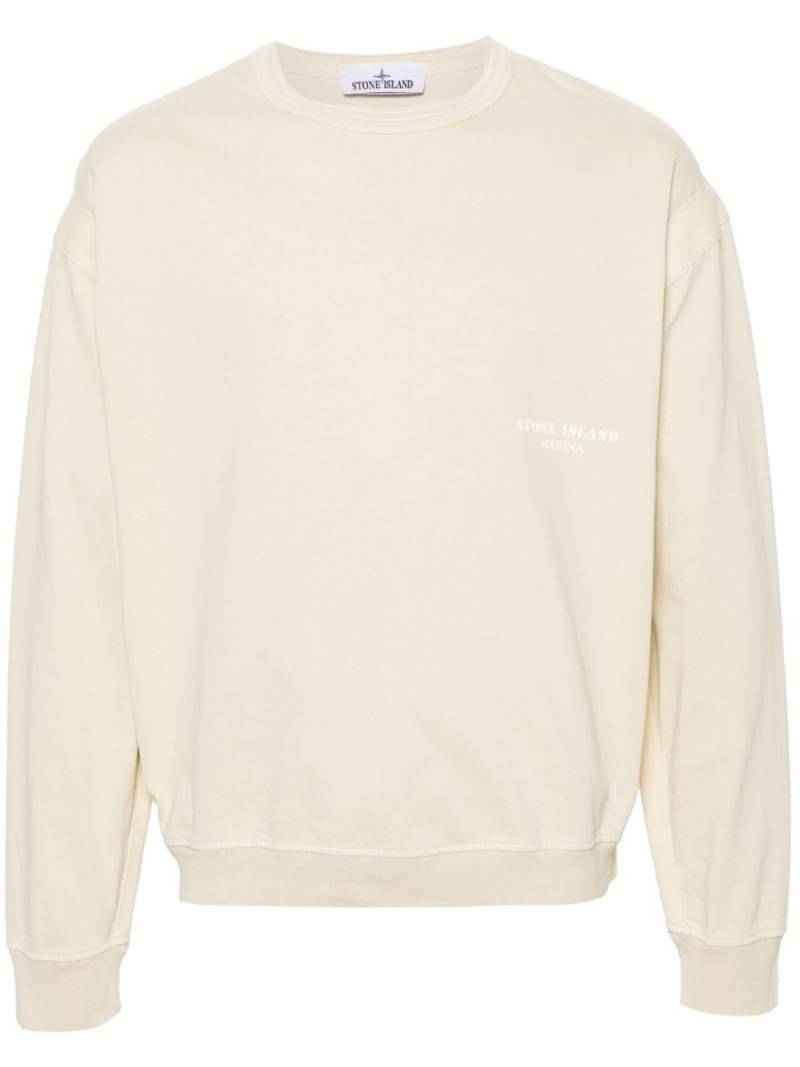 Stone Island logo-print cotton sweatshirt - Neutrals von Stone Island