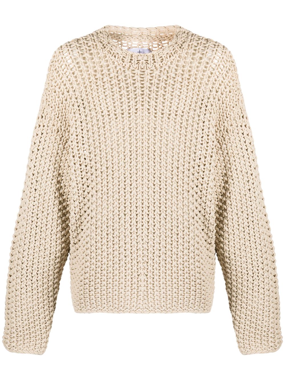 Stone Island logo-print long-sleeve macramé jumper - Neutrals von Stone Island