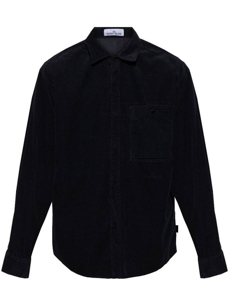 Stone Island micro corduroy shirt - Blue von Stone Island