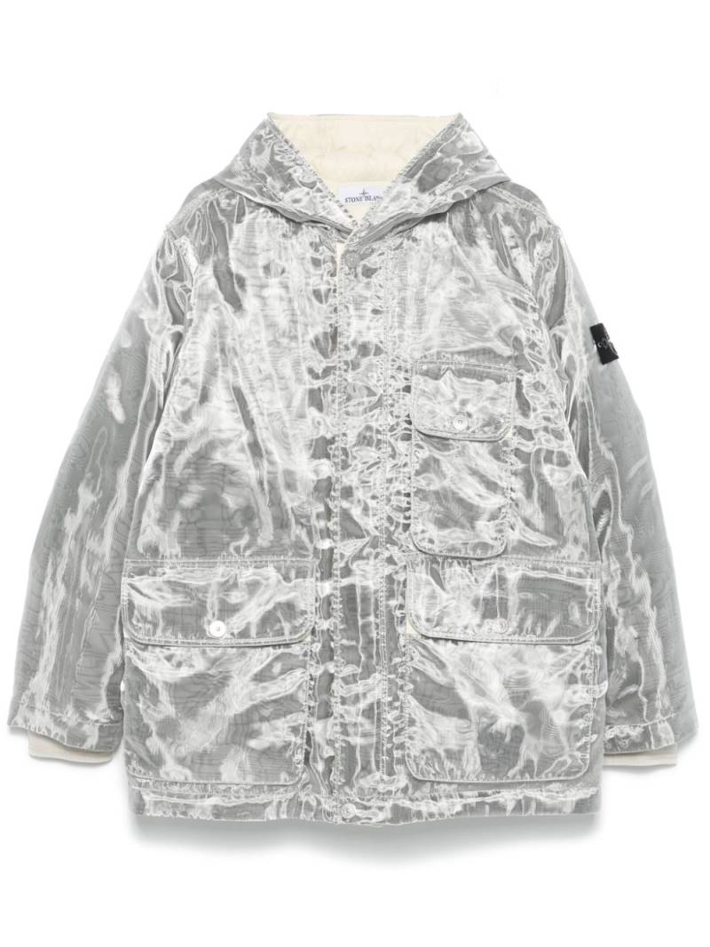 Stone Island moire-effect puffer jacket - Grey von Stone Island