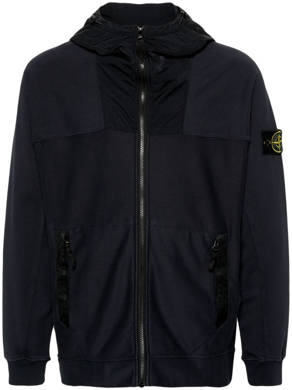 Stone Island panelled zip-up hoodie - Blue von Stone Island