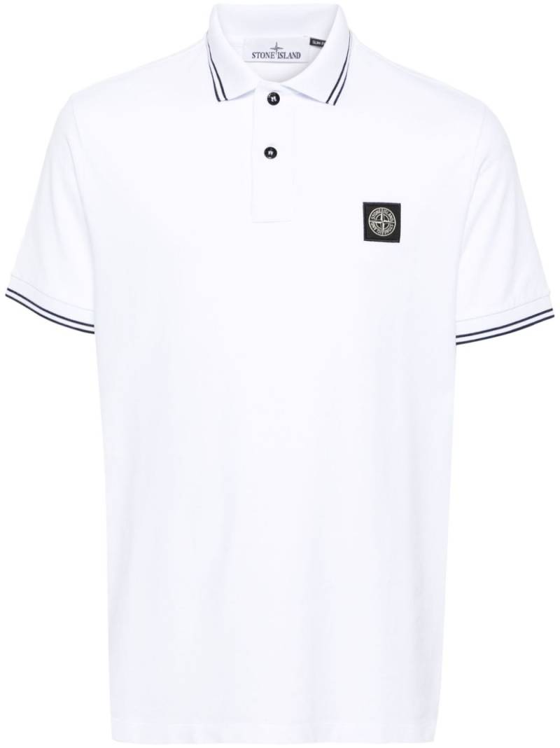 Stone Island piqué cotton polo shirt - White von Stone Island