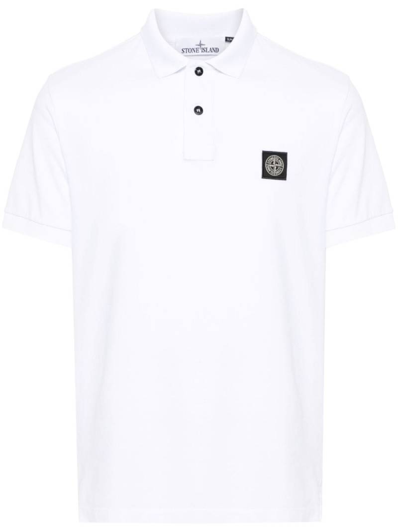 Stone Island piqué cotton polo shirt - White von Stone Island