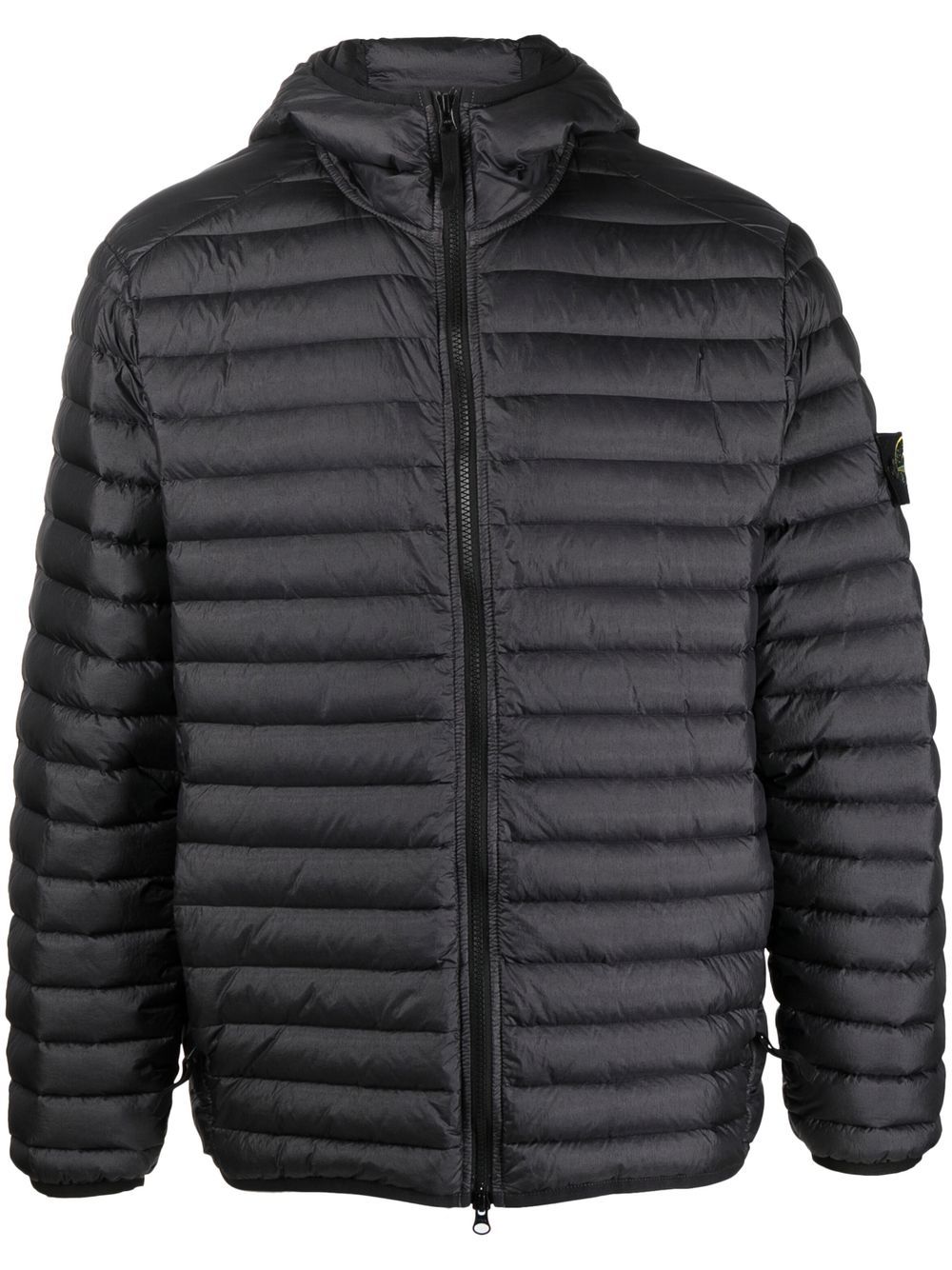 Stone Island quilted panelled down jacket - Black von Stone Island