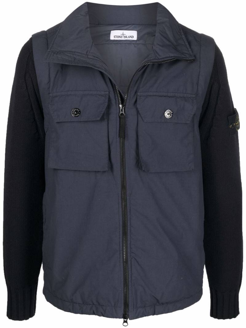 Stone Island removable sleeves padded jacket - Blue von Stone Island