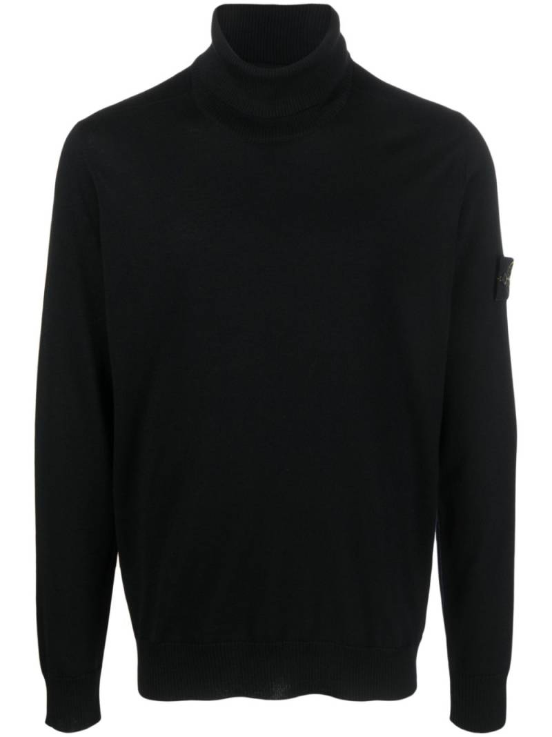 Stone Island roll-neck virgin wool jumper - Black von Stone Island