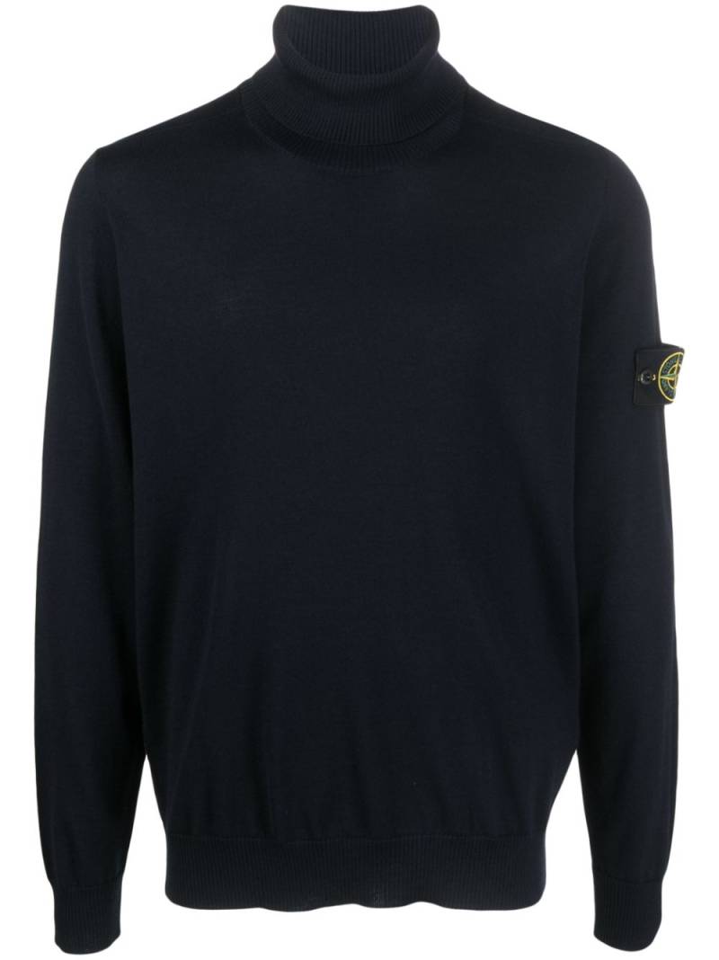 Stone Island roll-neck virgin wool jumper - Blue von Stone Island