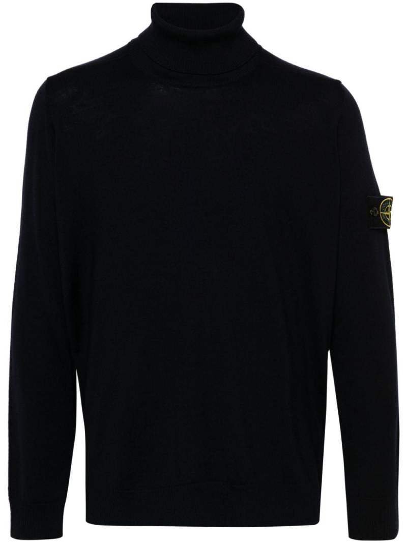 Stone Island roll-neck wool jumper - Blue von Stone Island