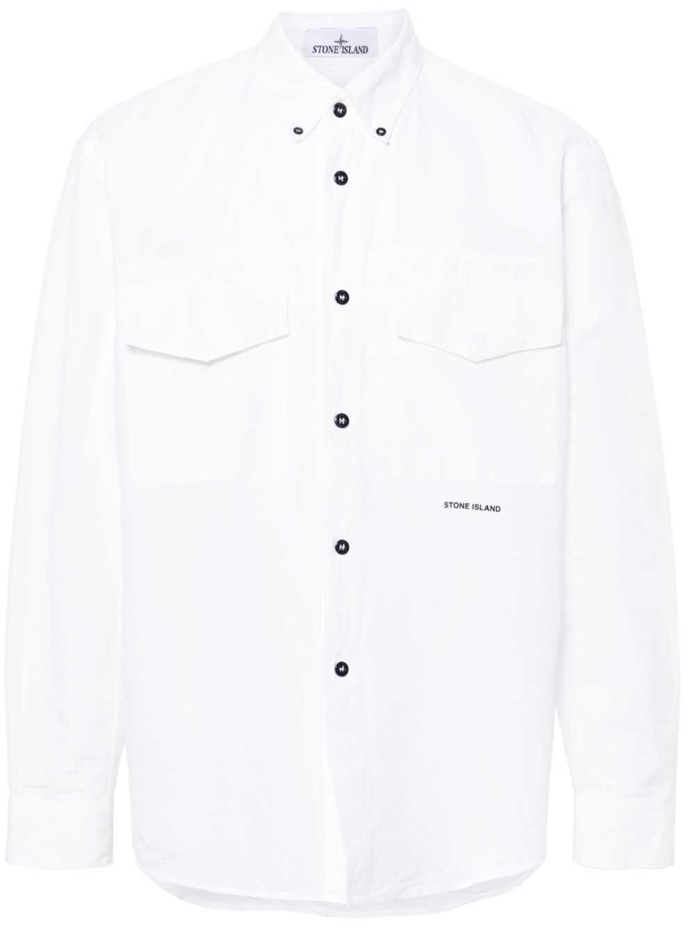 Stone Island rubberised-logo shirt - White von Stone Island