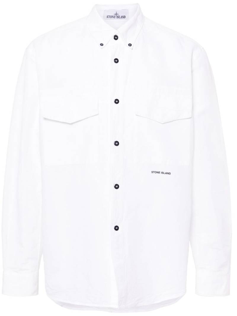 Stone Island rubberised-logo shirt - White von Stone Island