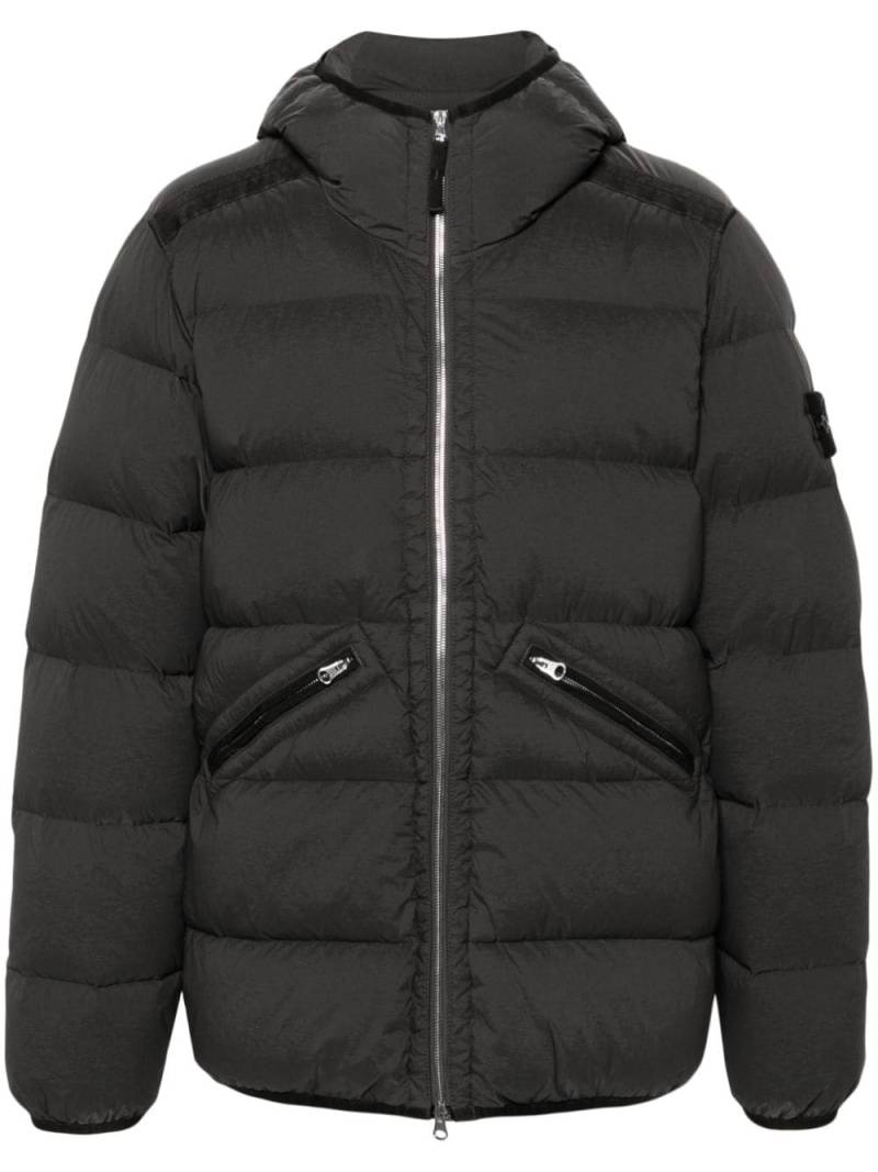 Stone Island seamless hooded puffer coat - Grey von Stone Island