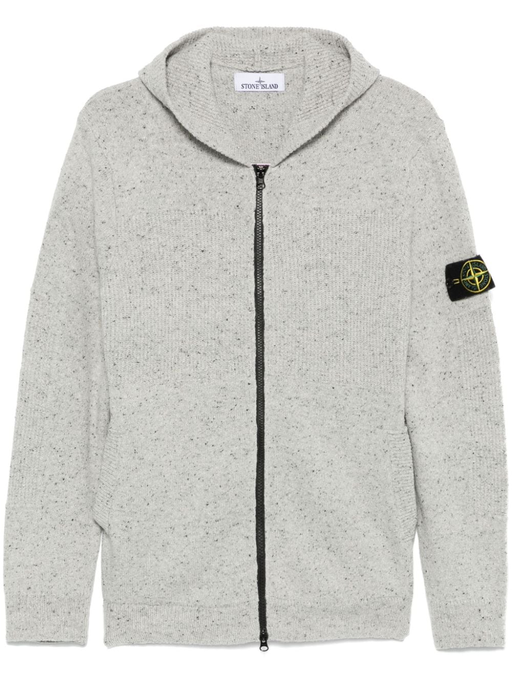 Stone Island speckle-knit hoodie - Grey von Stone Island