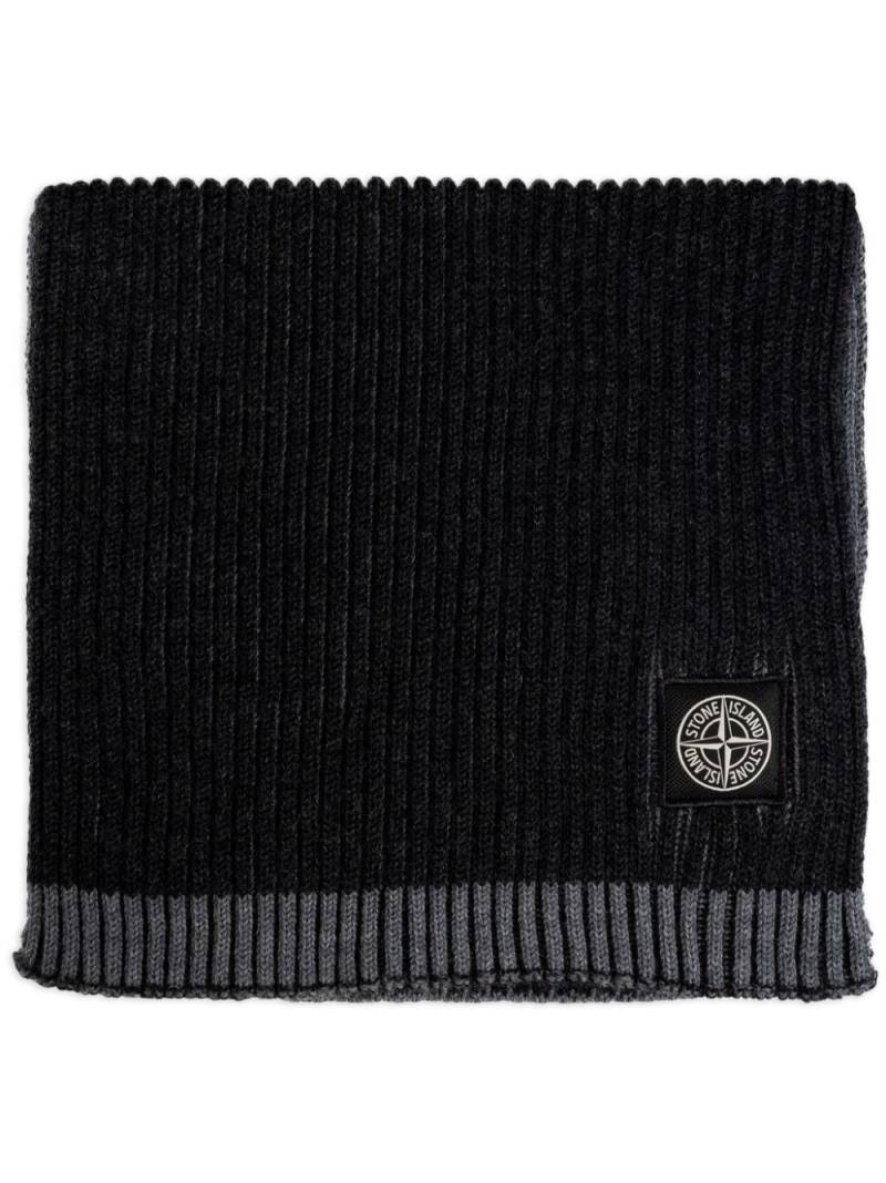 Stone Island vanisé-knit wool scarf - Grey von Stone Island