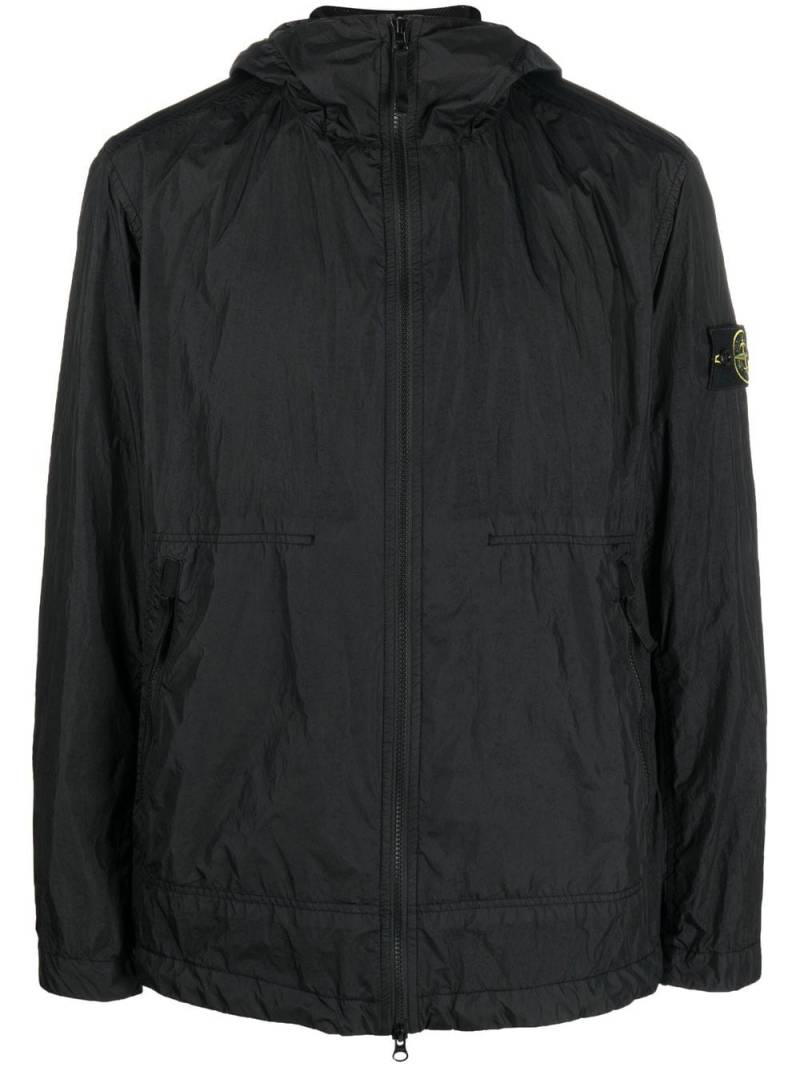 Stone Island zip-up hooded jacket - Black von Stone Island