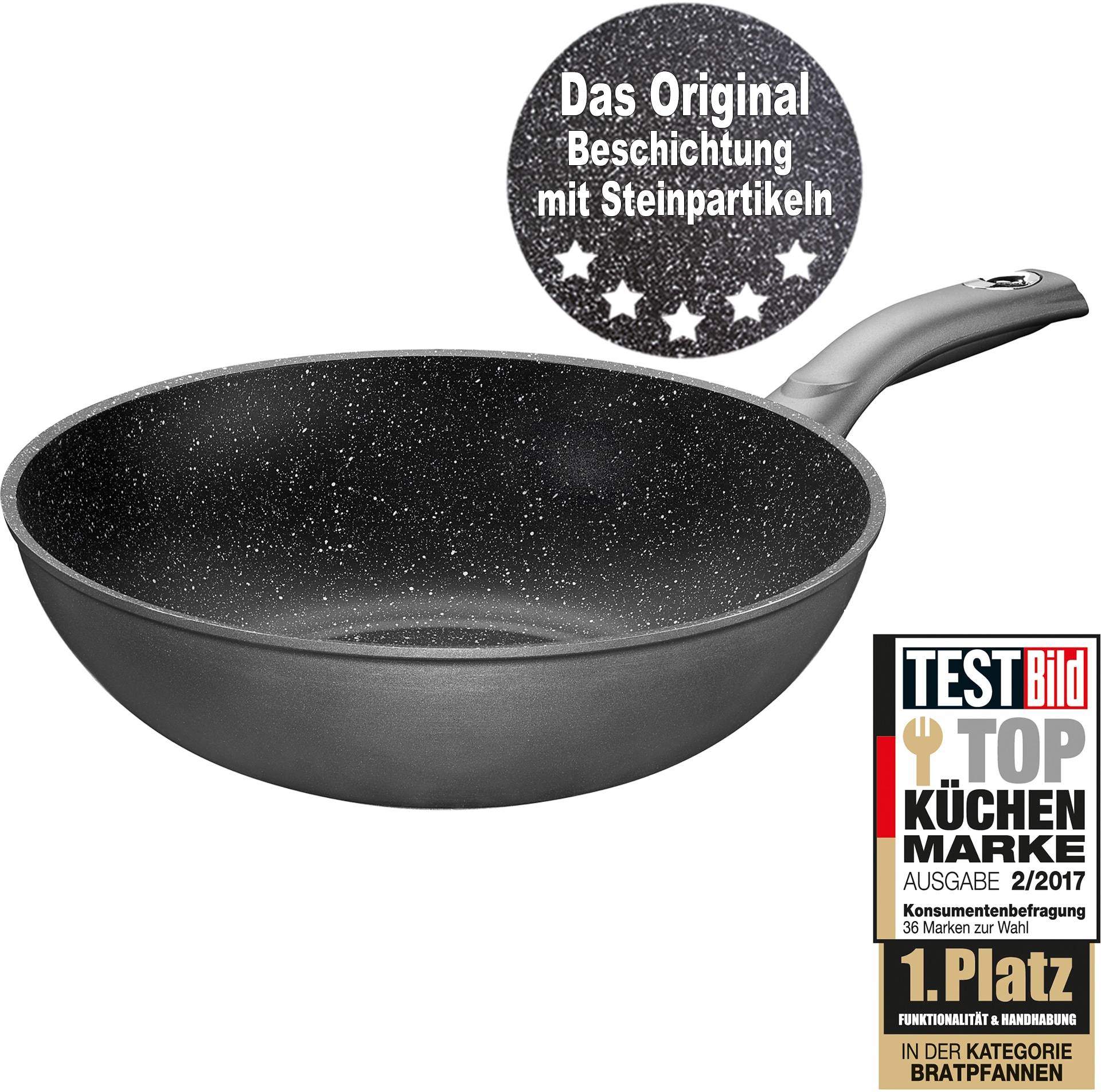 STONELINE Wok, Aluminium, (1 tlg.), Ø 30 cm, STONELINE®- Keramikbeschichtung, Induktion von Stoneline