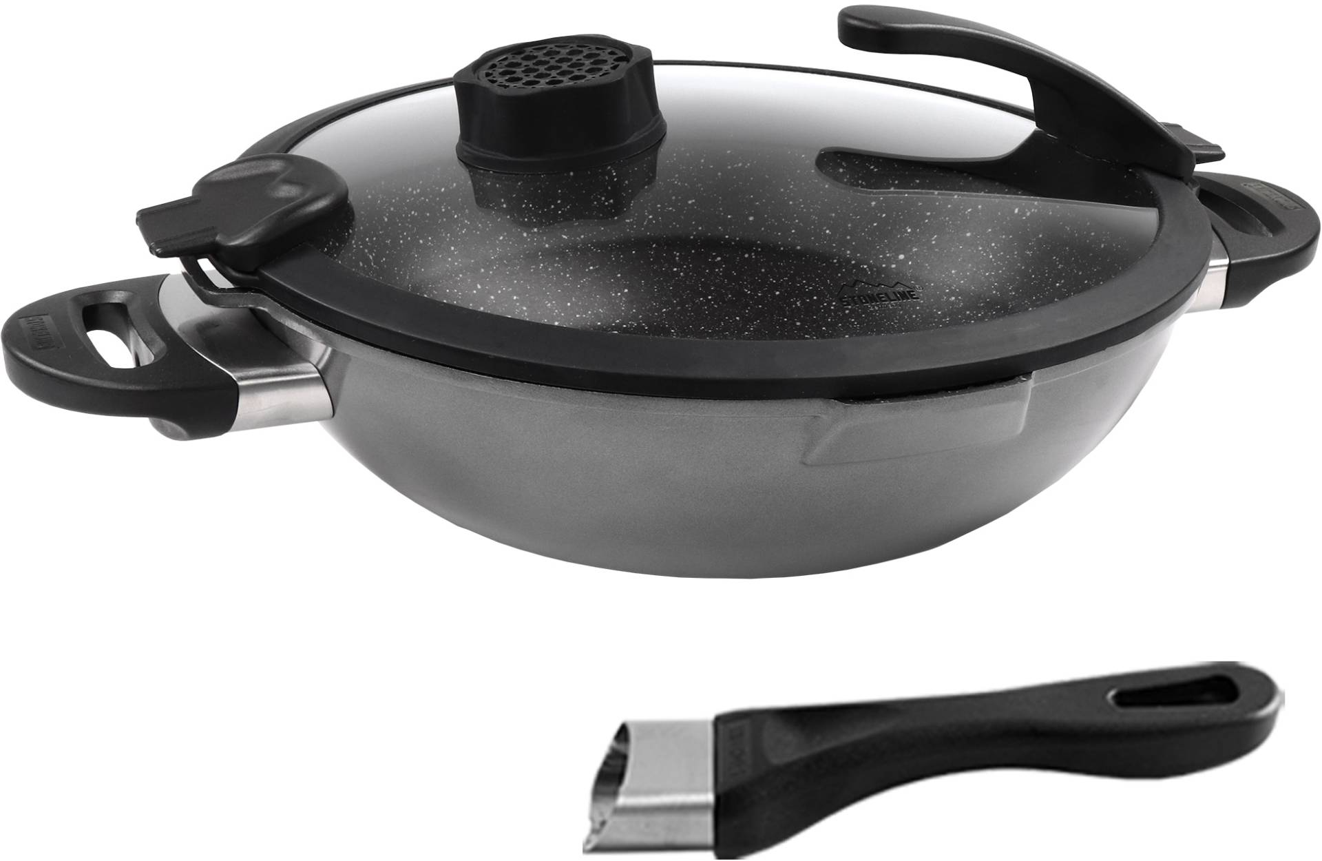 STONELINE Wok »Smell Well«, Aluminiumguss, (7 tlg.), Ø 32 cm, Induktion von Stoneline