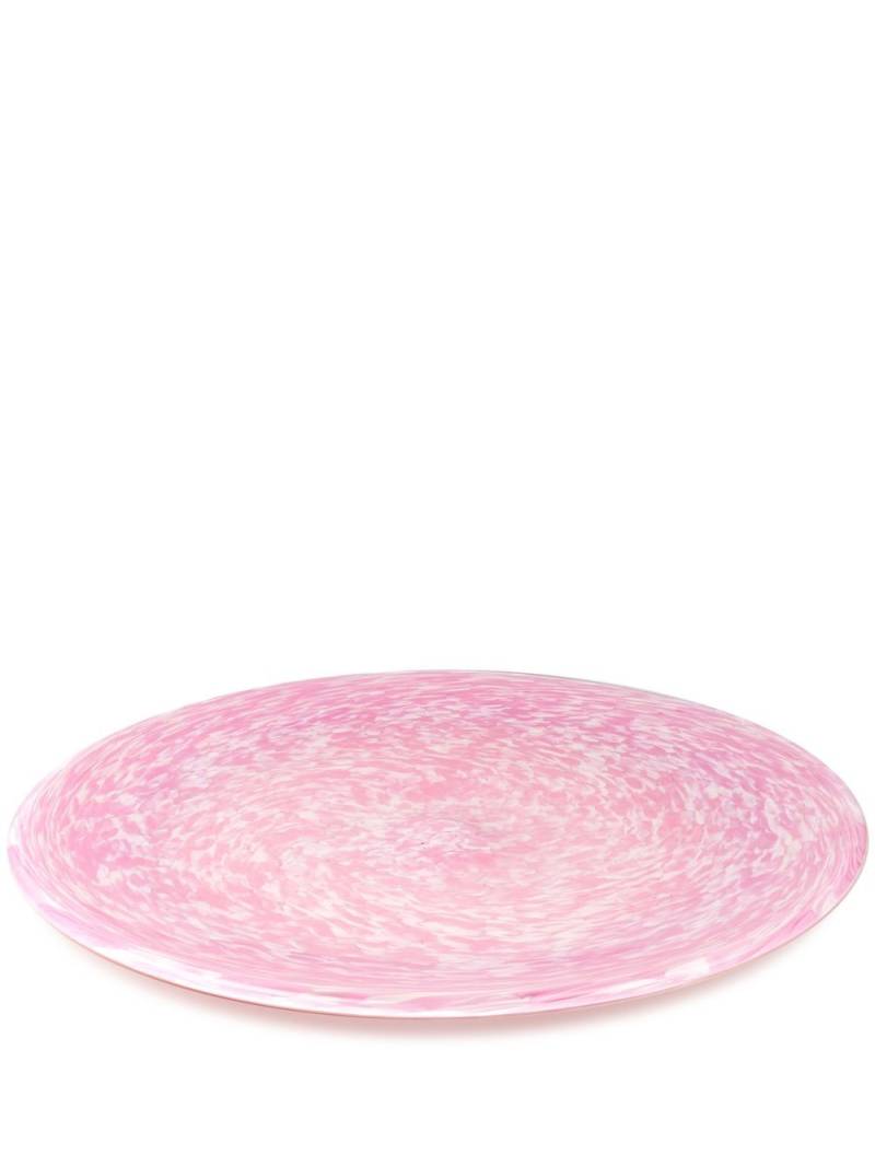 Stories of Italy Macchia Murano glass large tray - Pink von Stories of Italy