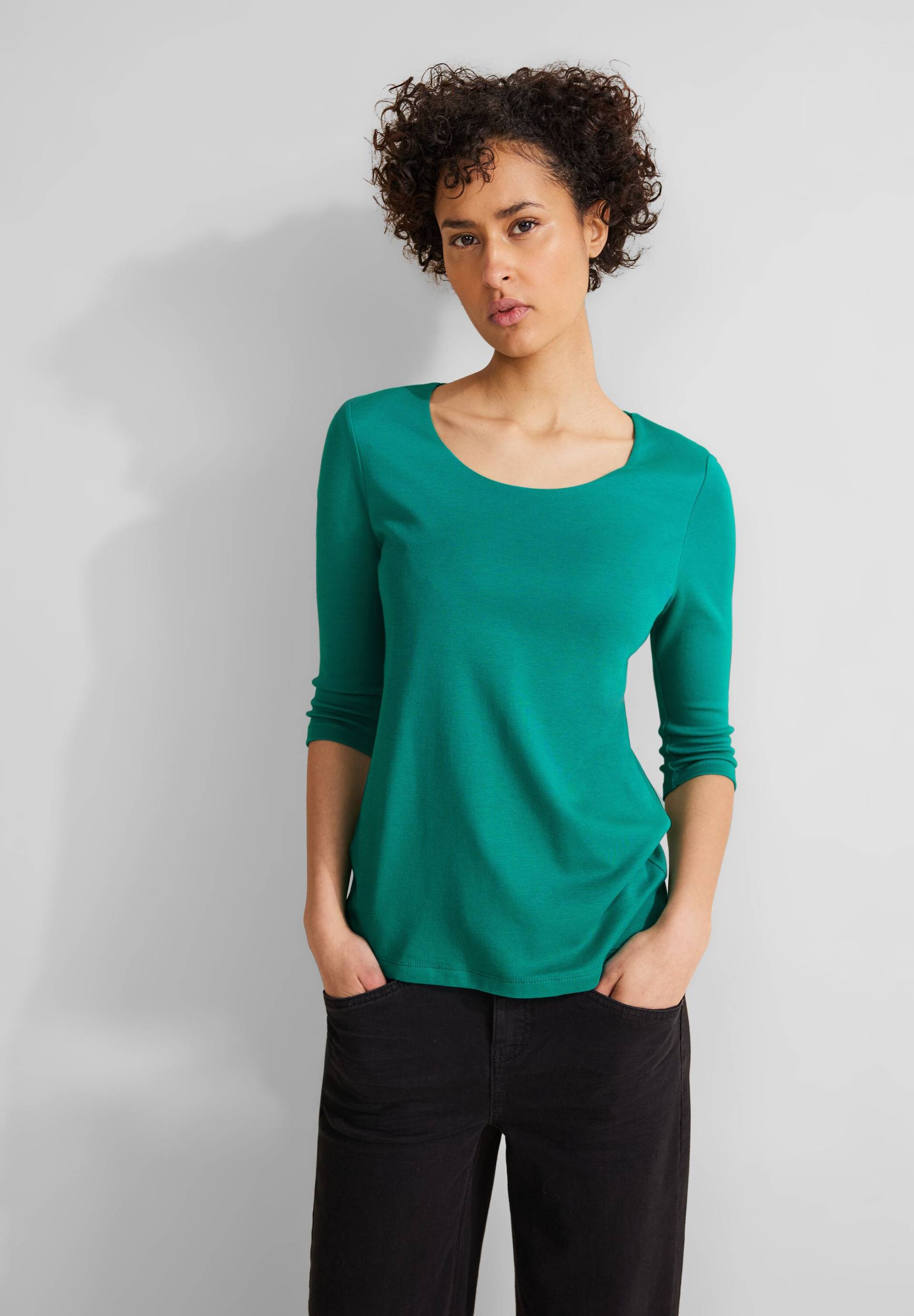 STREET ONE 3/4-Arm-Shirt, in Unifarbe von Street One