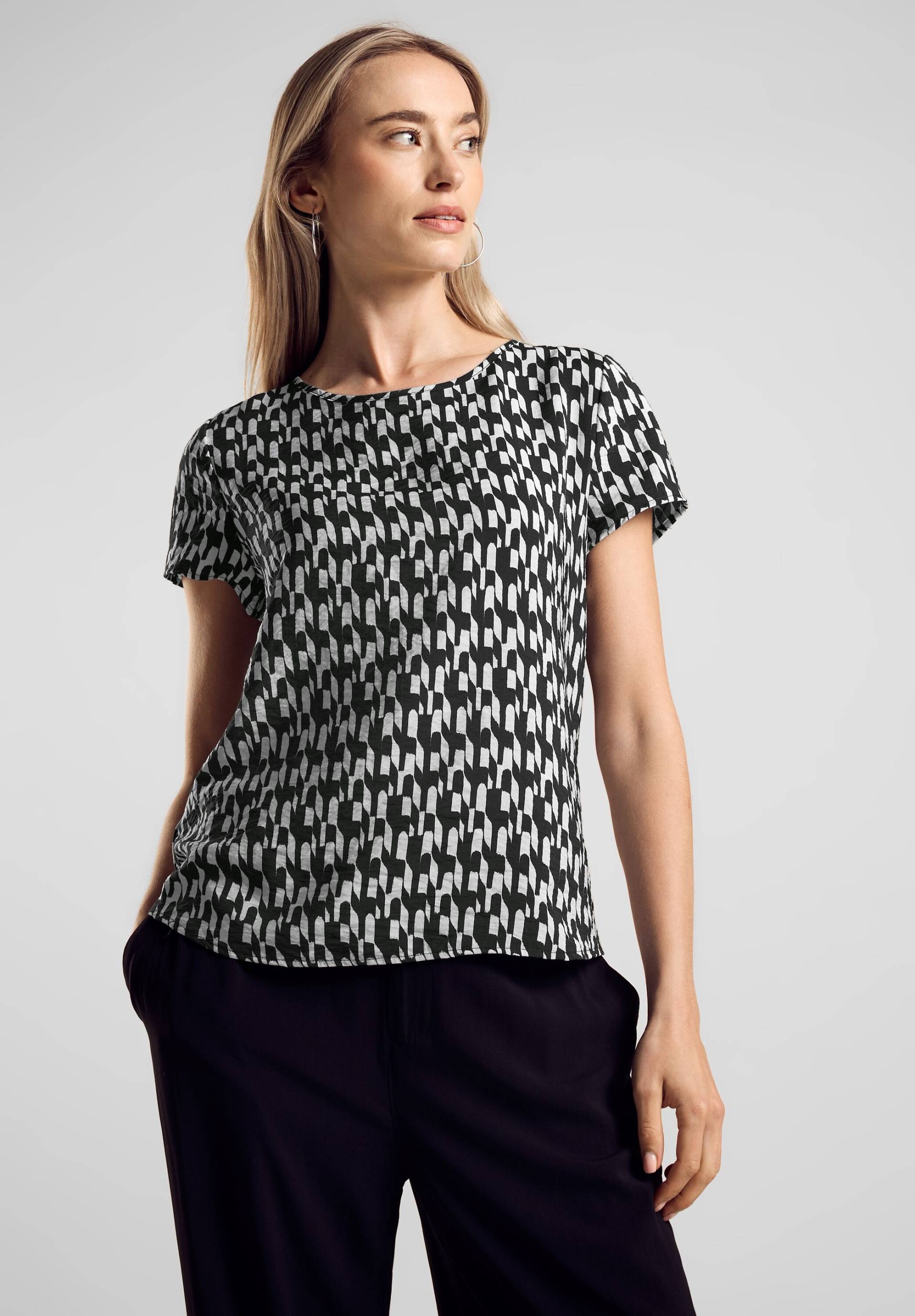 STREET ONE Blusenshirt, mit Allover-Print und Reissverschluss STREET ONE Blusenshirt, mit Allover-Print und Reissverschluss von Street One