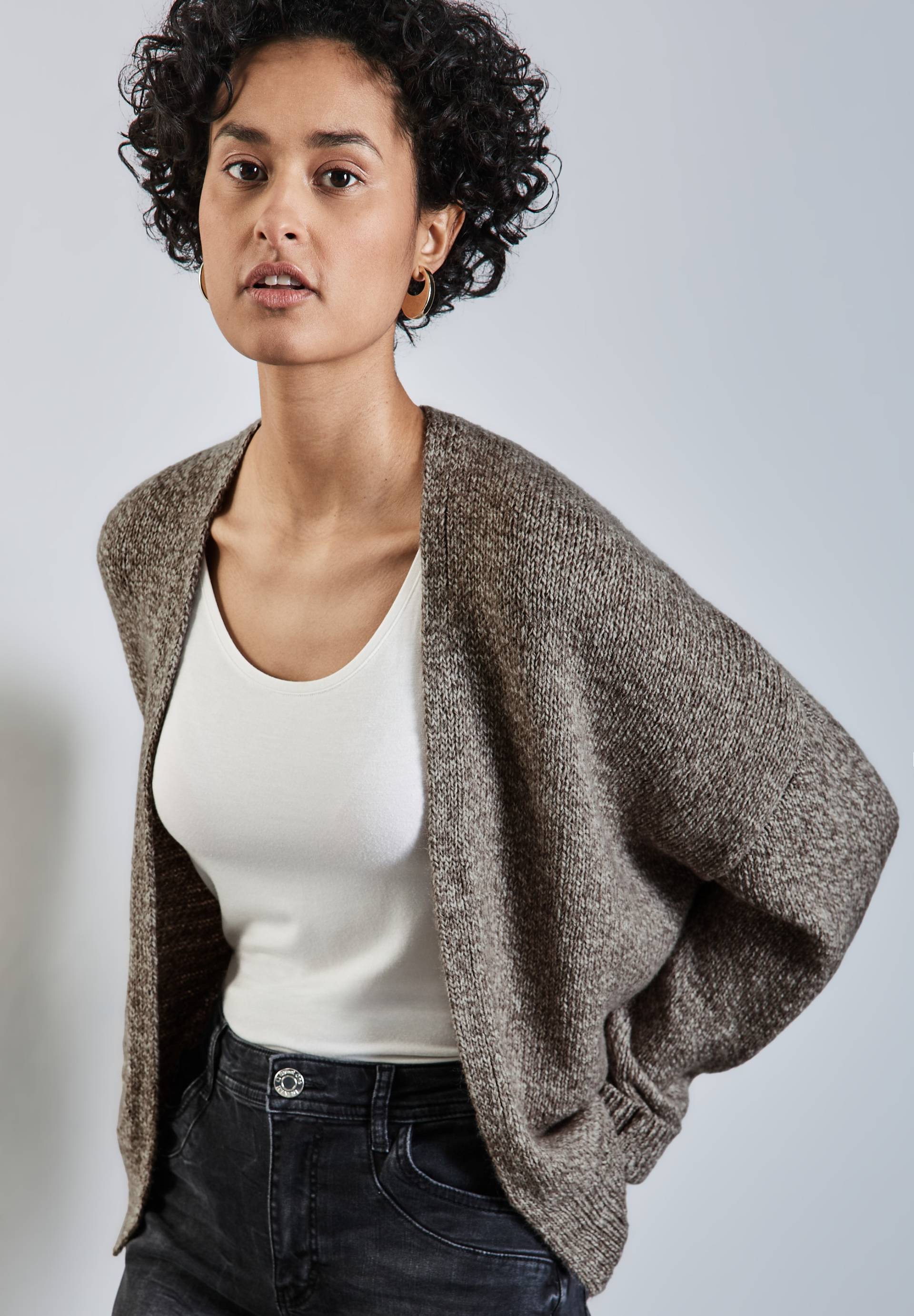 STREET ONE Cardigan, in offener Form, in melierter Optik STREET ONE Cardigan, in offener Form, in melierter Optik von Street One