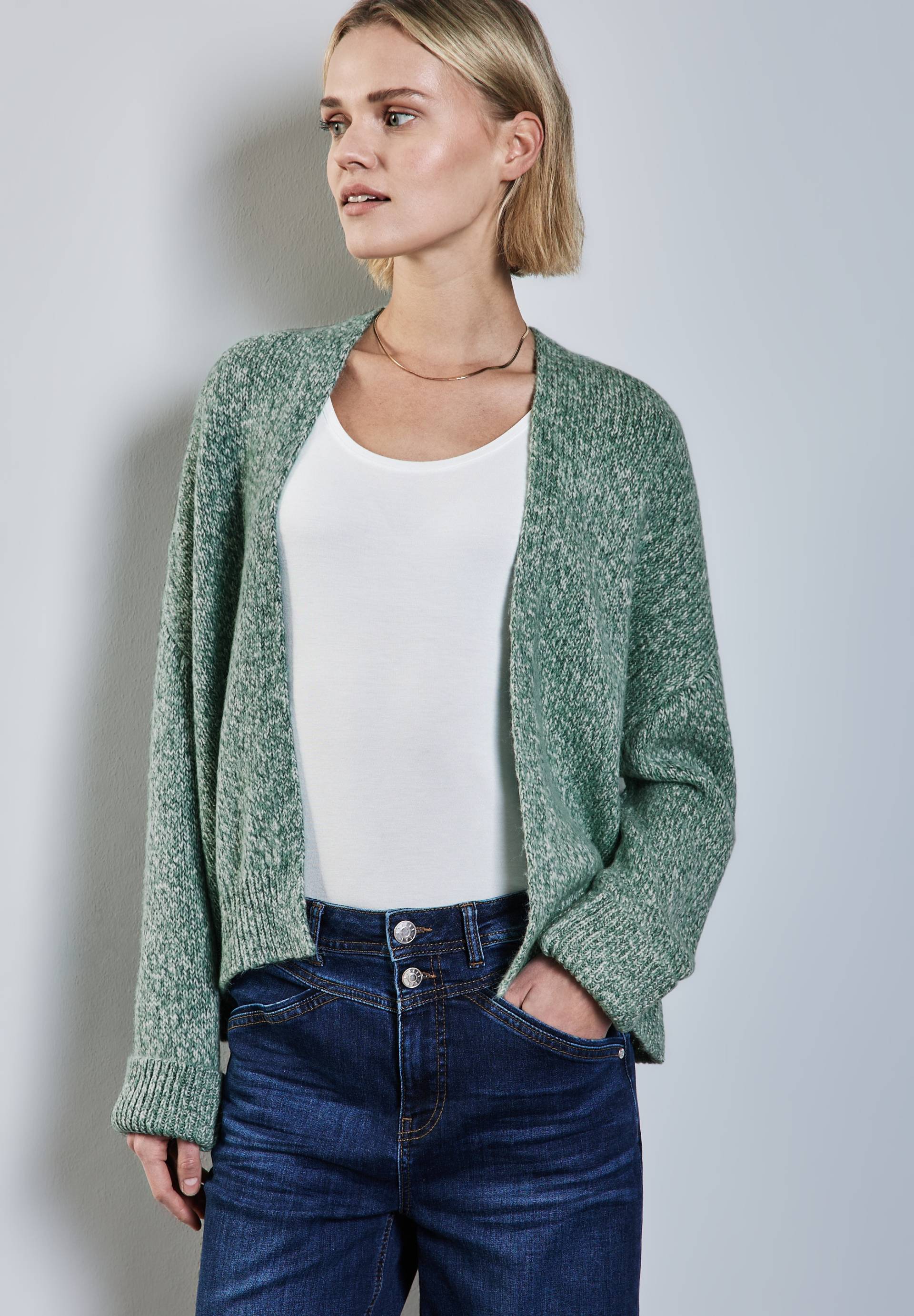 STREET ONE Cardigan, in offener Form, in melierter Optik STREET ONE Cardigan, in offener Form, in melierter Optik von Street One