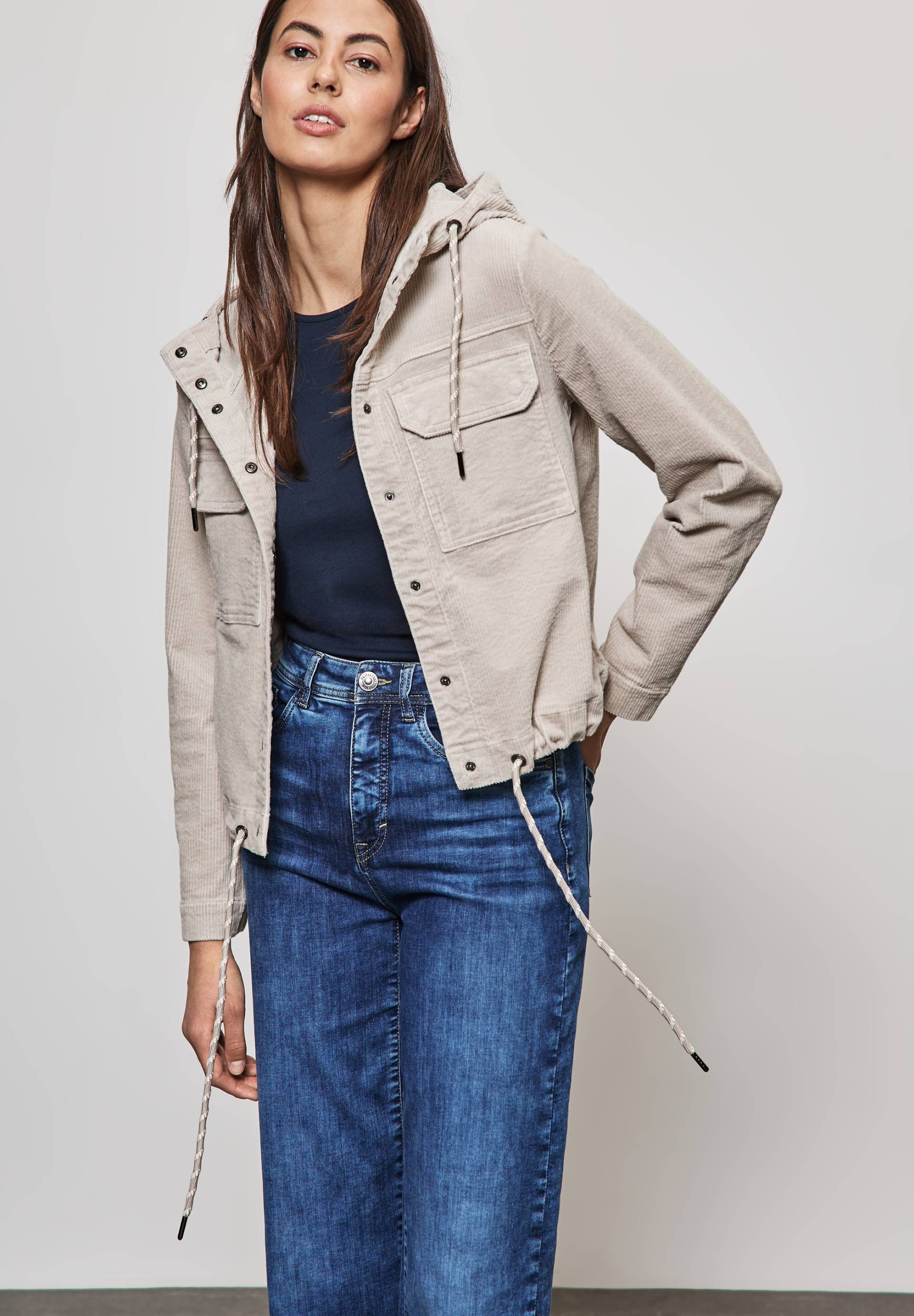 STREET ONE Cordjacke, mit Kapuze, in Cord Optik von Street One