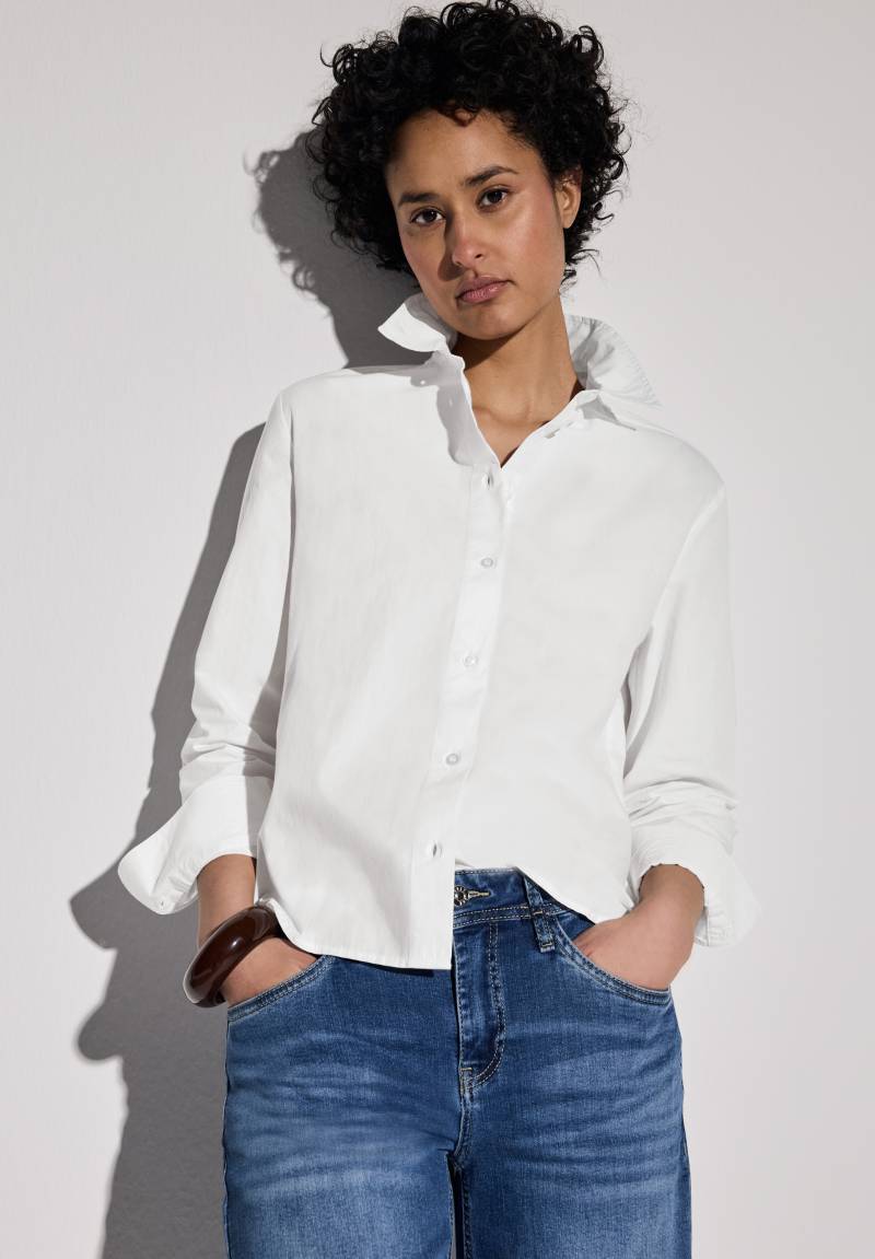 STREET ONE Hemdbluse, mit gerundetem Saum und aus reiner Baumwolle von Street One