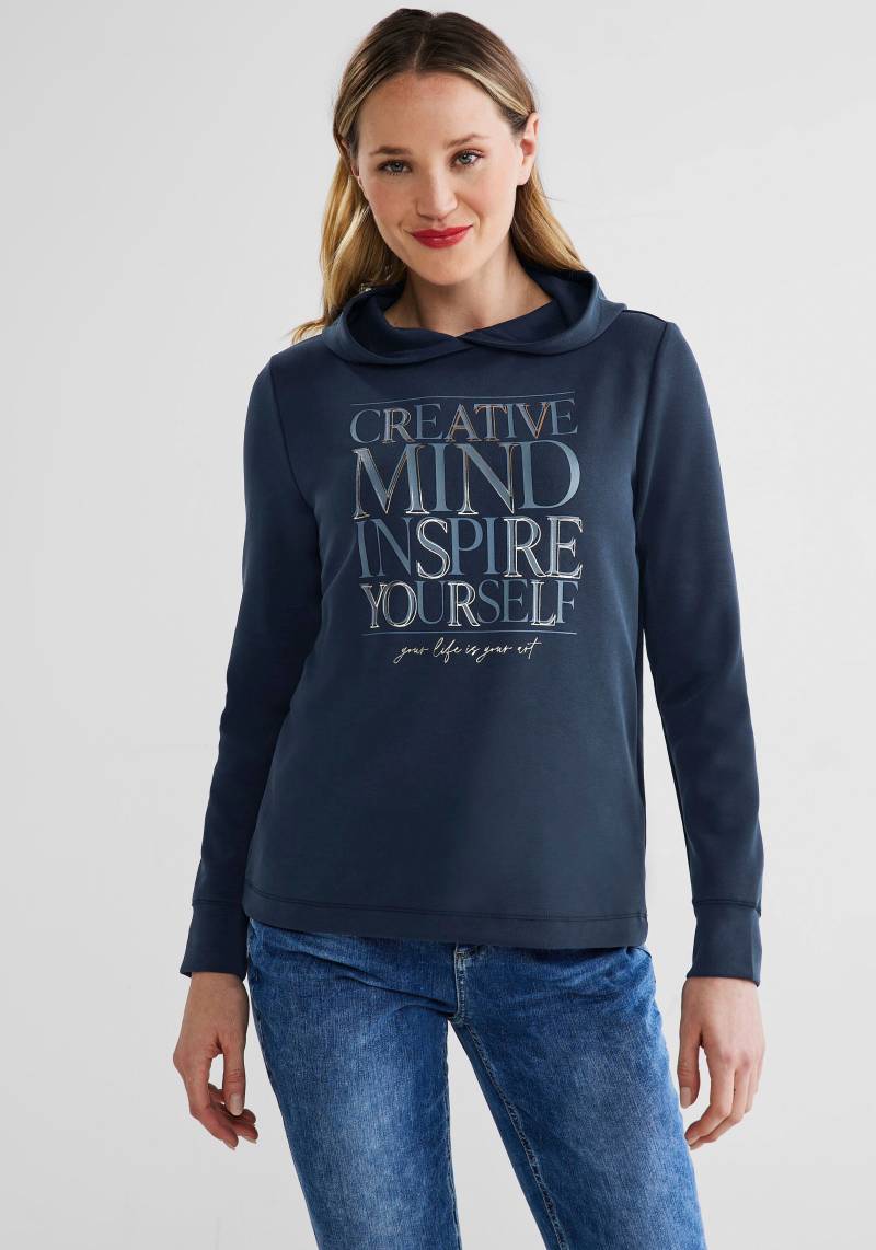 STREET ONE Kapuzenshirt, mit grossem "Creative Mind" Wording-Print von Street One