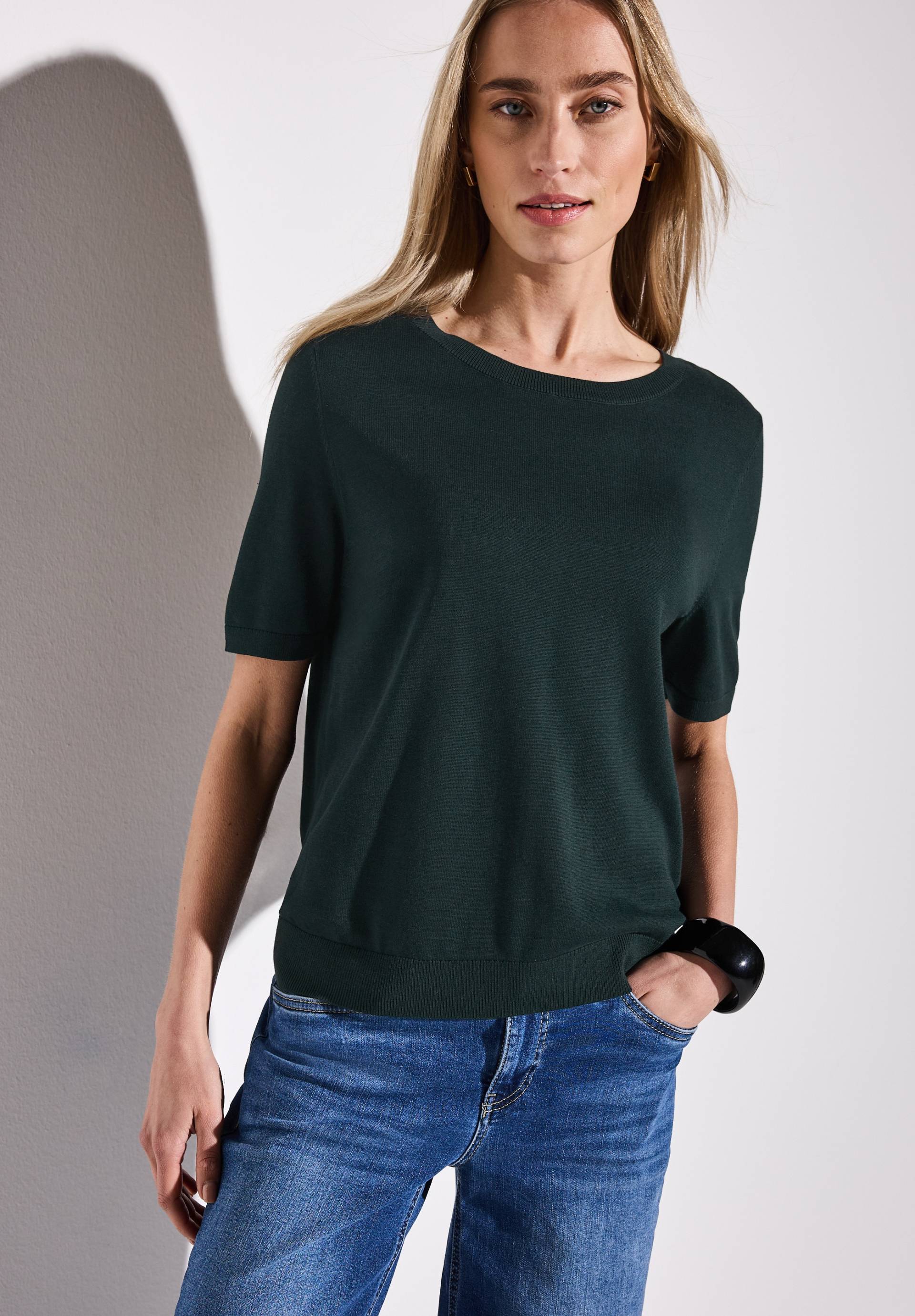 STREET ONE Kurzarmpullover, mit Rippbündchen STREET ONE Kurzarmpullover, mit Rippbündchen von Street One
