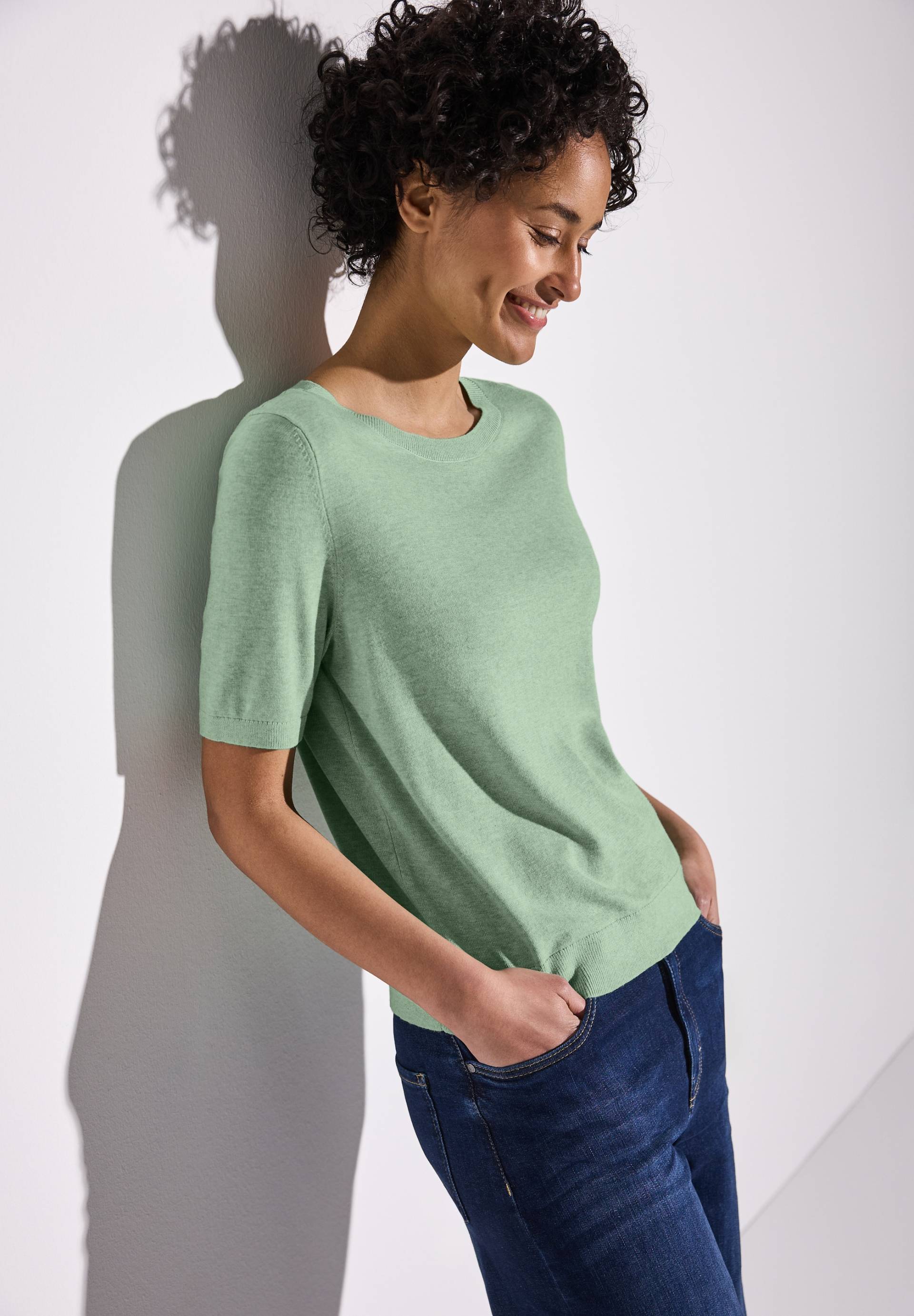 STREET ONE Kurzarmpullover, mit Rippbündchen STREET ONE Kurzarmpullover, mit Rippbündchen von Street One
