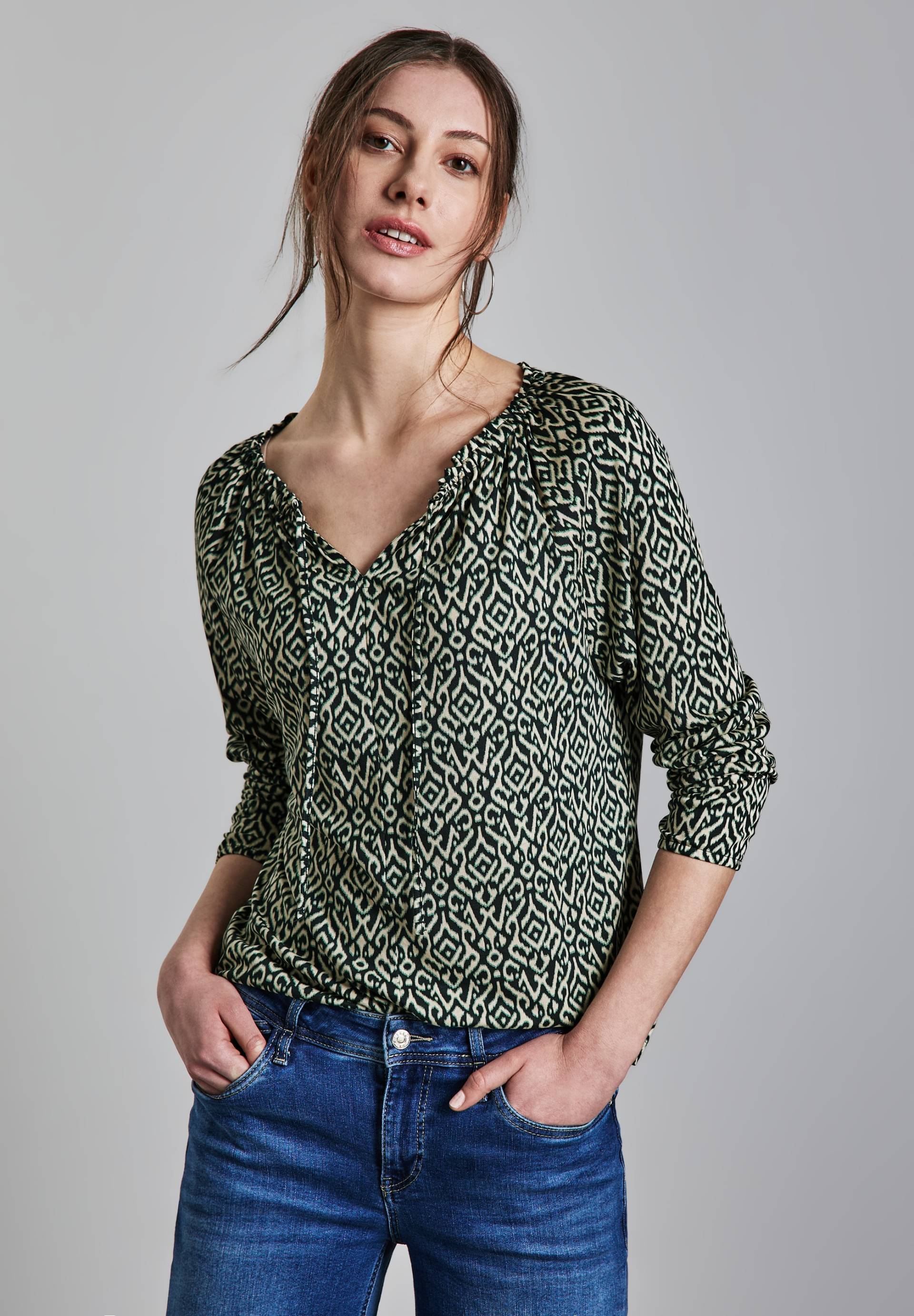 STREET ONE Langarmshirt, mit All-Over Print STREET ONE Langarmshirt, mit All-Over Print von Street One