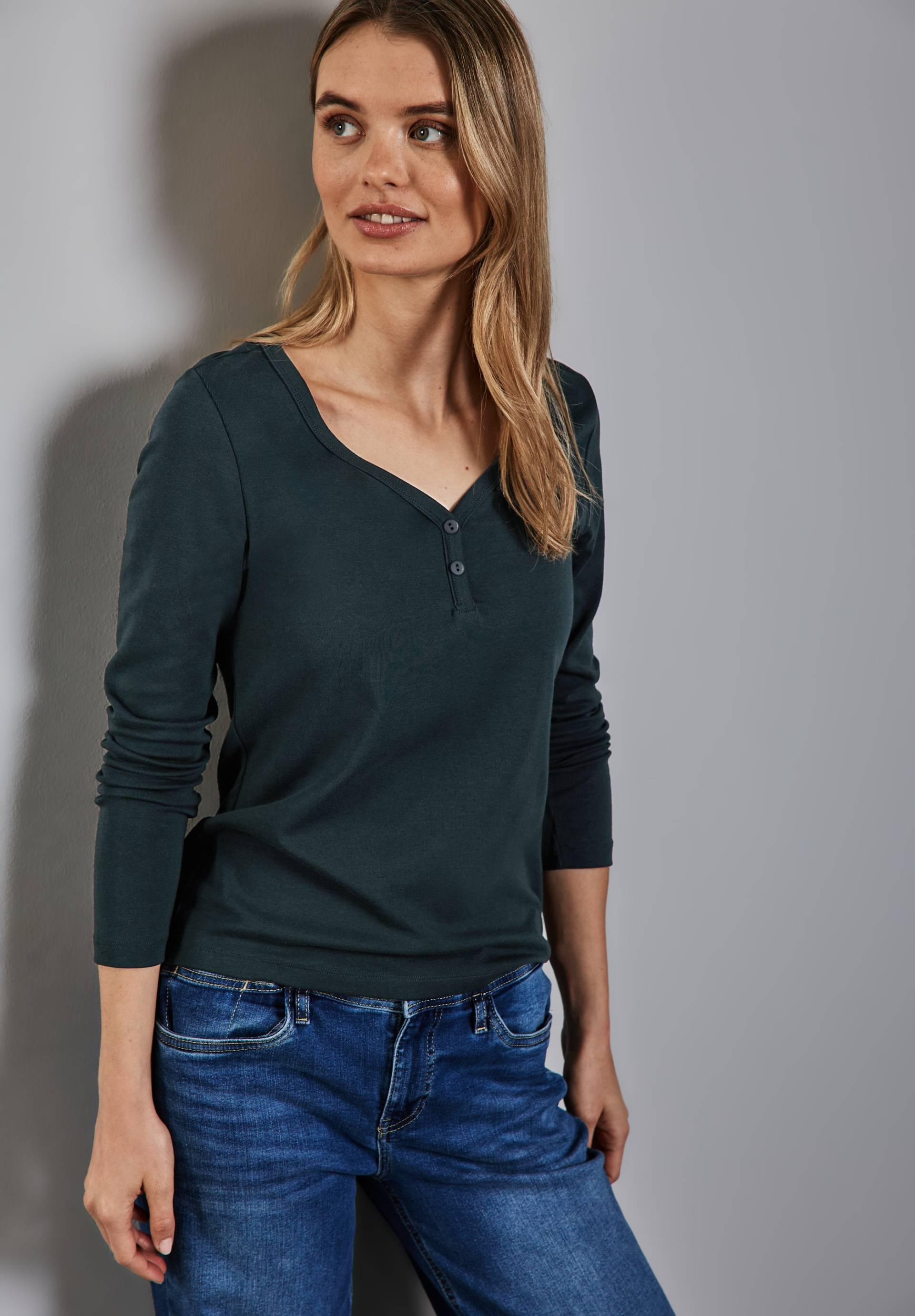 STREET ONE Langarmshirt, mit Knopfdetail STREET ONE Langarmshirt, mit Knopfdetail von Street One