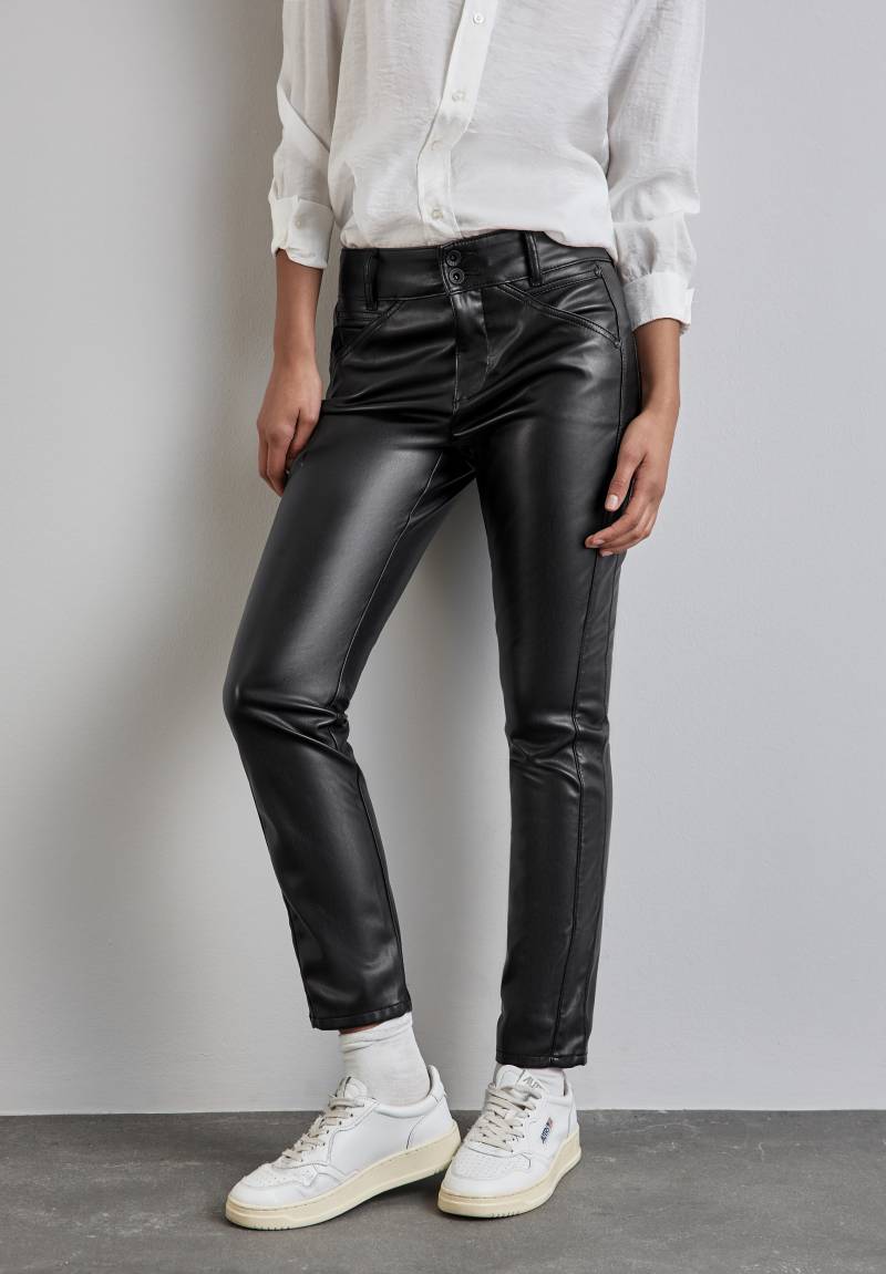 STREET ONE Lederimitathose »Style York PU«, slim fit, 5-Pocket-Stil von Street One