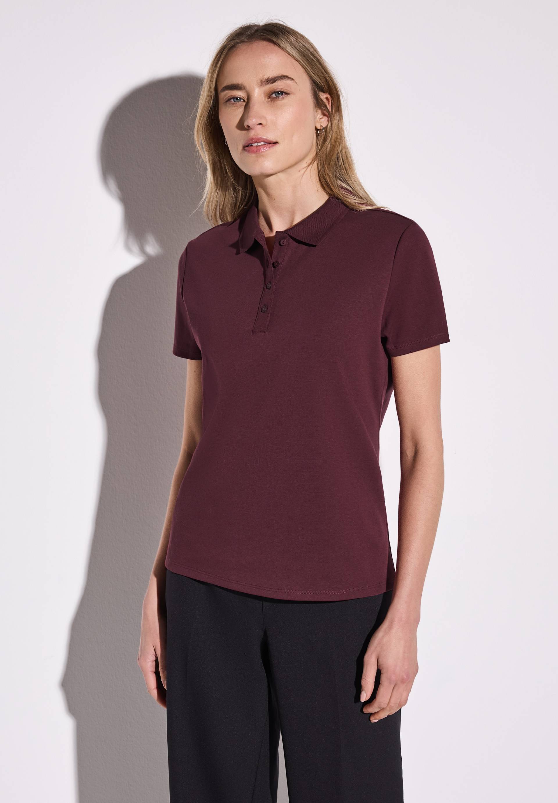 STREET ONE Poloshirt, mit Ripsstruktur STREET ONE Poloshirt, mit Ripsstruktur von Street One