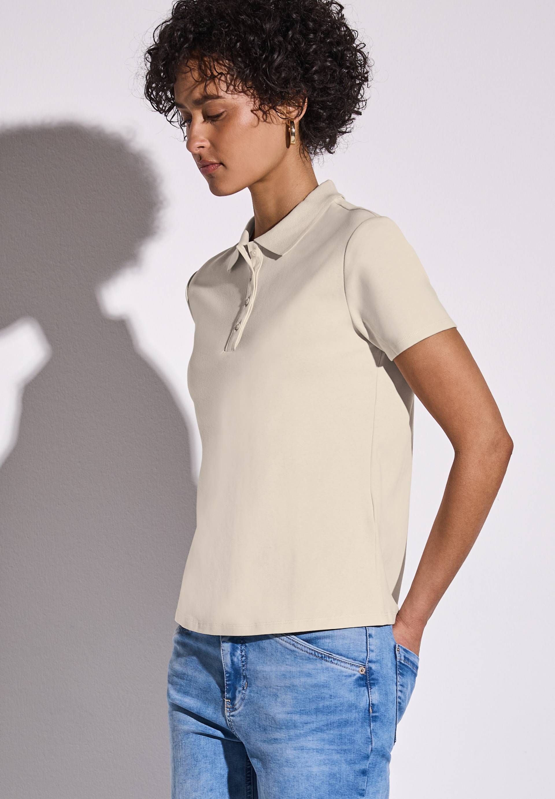 STREET ONE Poloshirt, mit Ripsstruktur STREET ONE Poloshirt, mit Ripsstruktur von Street One